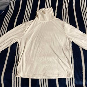 white long sleeve turtle neck